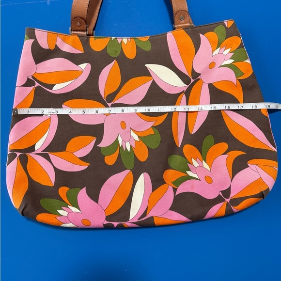 Kate Spade Floral Canvas Tote - Pink, Orange, Green. Very Good Condition - Picture 3 of 8